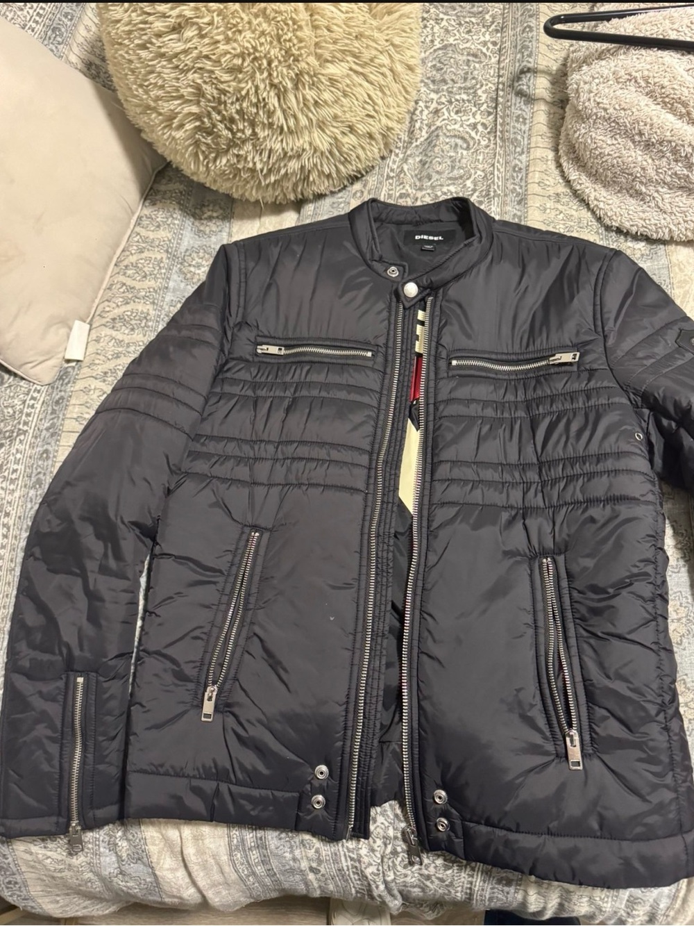 Diesel Black Quilted Puffer Jacket
